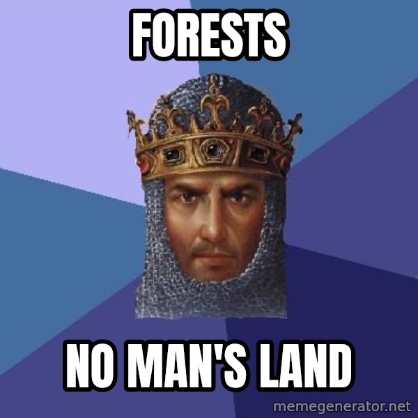 Age Of Empires meme: FORESTS / NO MAN'S LAND