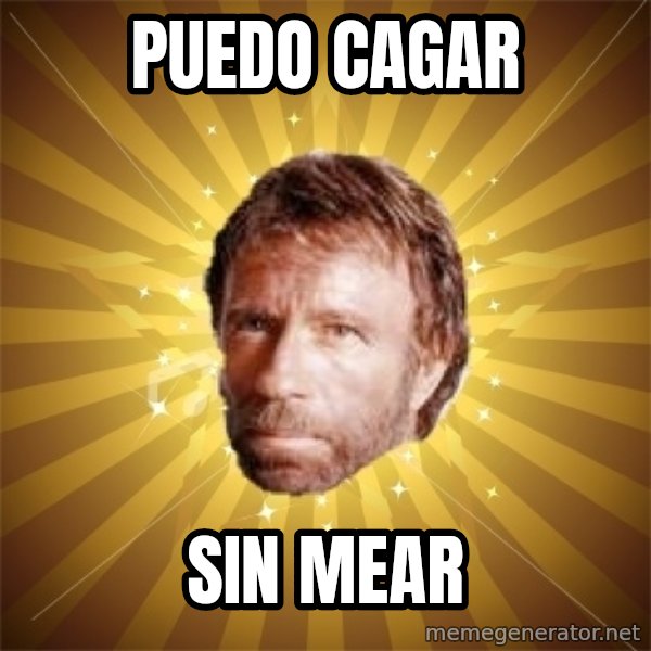 Chuck Norris Advice meme: puedo cagar / sin mear