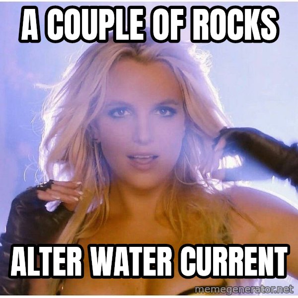 Professor Oak meme: a couple of rocks / alter water current