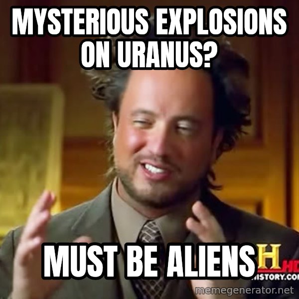 Giorgio A Tsoukalos Hair meme: Mysterious explosions on Uranus? / Must be aliens