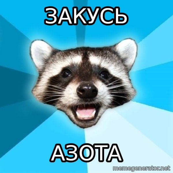 Lame Pun Coon meme: ЗАКУСЬ / азота