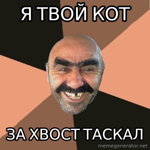 Provincial Man meme: Я твой кот / за хвост таскал