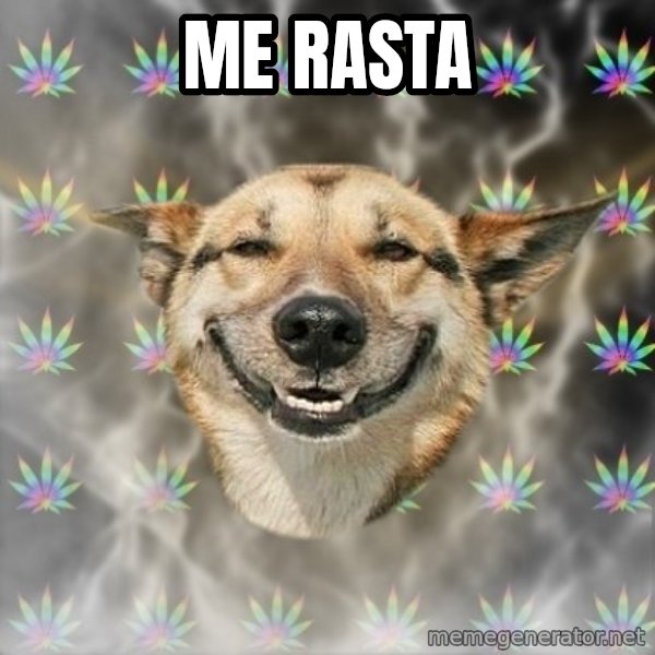 Stoner Dog meme: me rasta