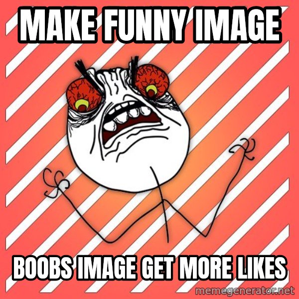 iHate meme: make funny image / Boobs image get more likes