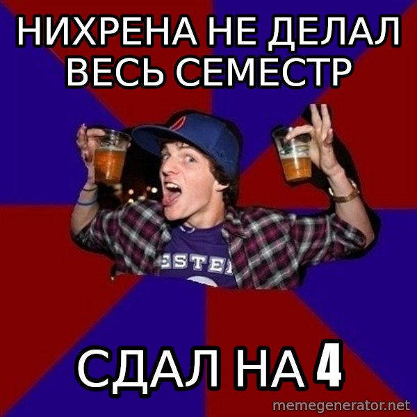Sunny Student meme: Нихрена не делал весь семестр / сдал на 4