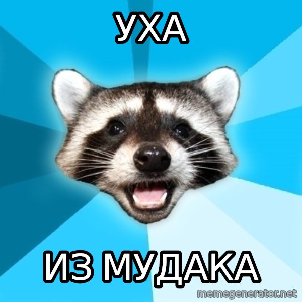 Lame Pun Coon meme: уха / из мудака