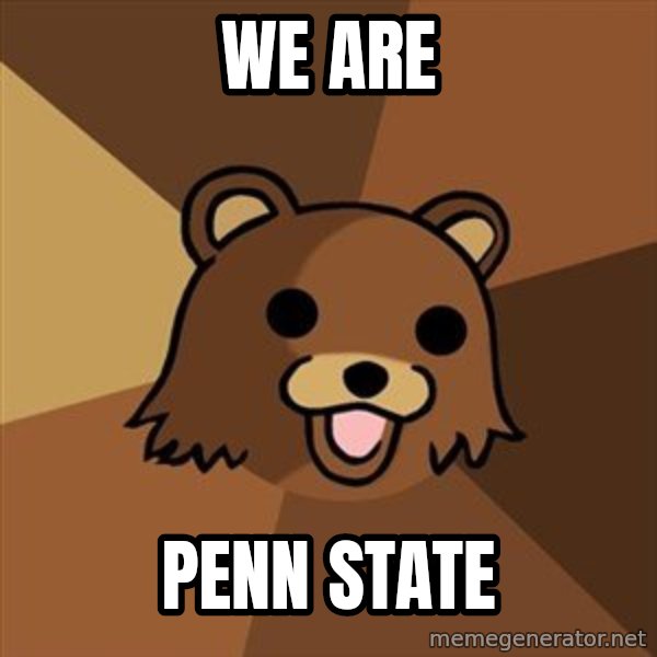 Pedobear meme: WE ARE / PENN STATE