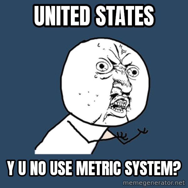 Y U No meme: UNITED STATES / Y U NO USE METRIC SYSTEM?
