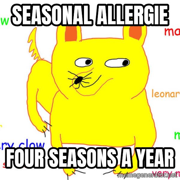 Forever Alone meme: seasonal allergie / Four seasons a year