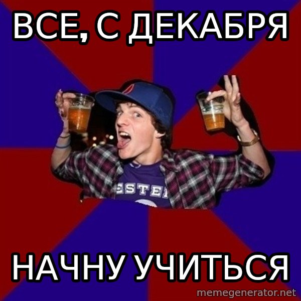 Sunny Student meme: все, с декабря / начну учиться