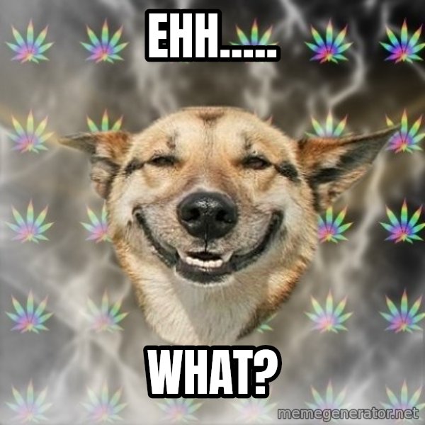 Stoner Dog meme: ehh..... / what?