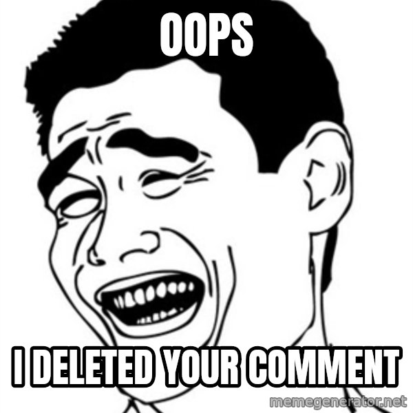 Yao Ming meme: Oops / I deleted your comment