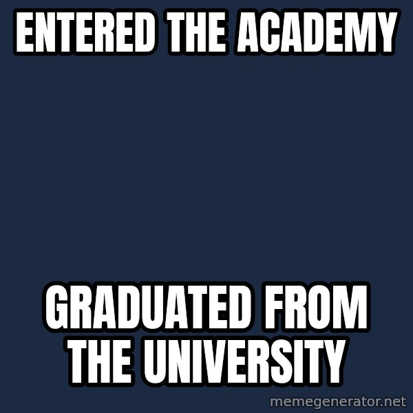 Reu ImPlekhanova meme: entered the academy / graduated from the University