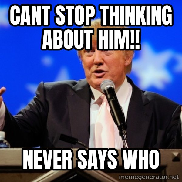 Annoying Facebook Girl meme: cant stop thinking about him!! / Never says who