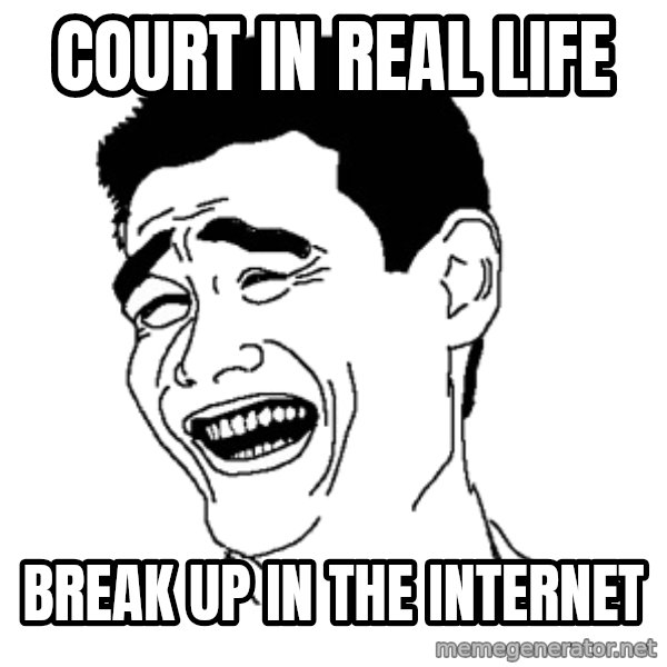 Yaomingpokefarm meme: court in real life / break up in the internet
