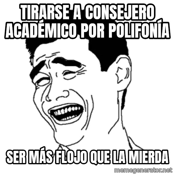 Yaomingpokefarm meme: Tirarse a consejero académico por polifonía / ser más flojo que la mierda