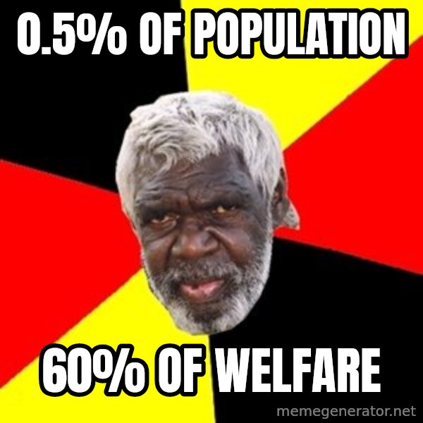 Aboriginal meme: 0.5% of population / 60% of welfare