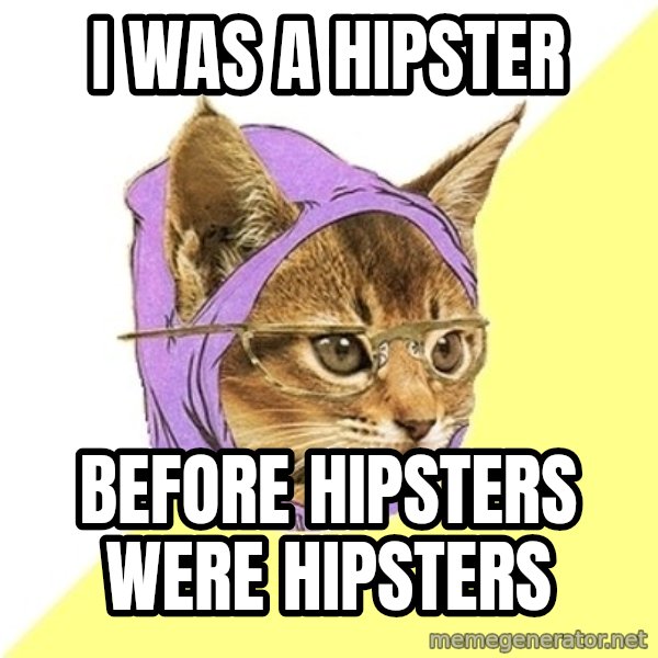 Hipster Kitty meme: i was a hipster / before hipsters were hipsters