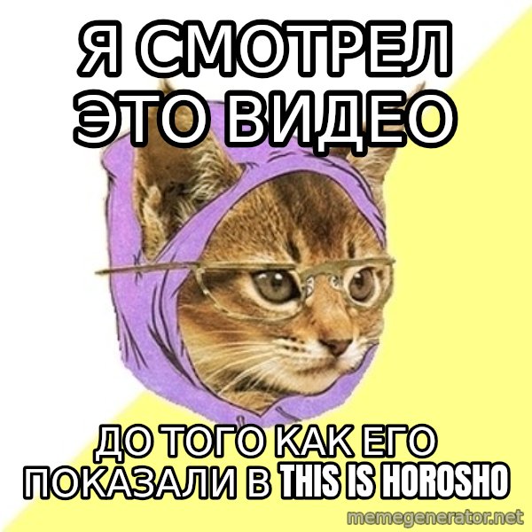 Hipster Kitty meme: я смотрел это видео / до того как его показали в this is horosho