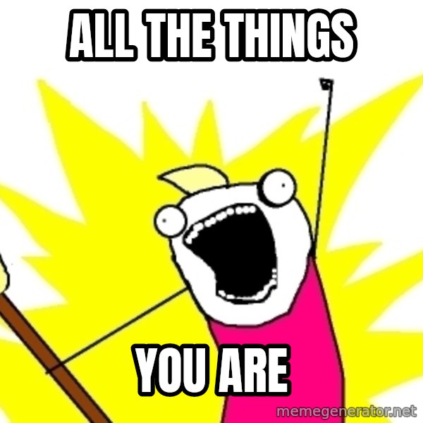 X ALL THE THINGS meme: All the things / you are
