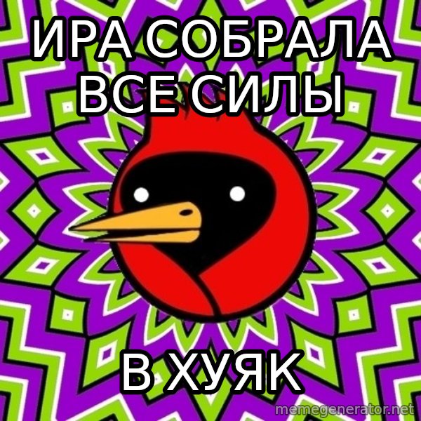 Omsk Crow meme: ира собрала все силы / в хуяк