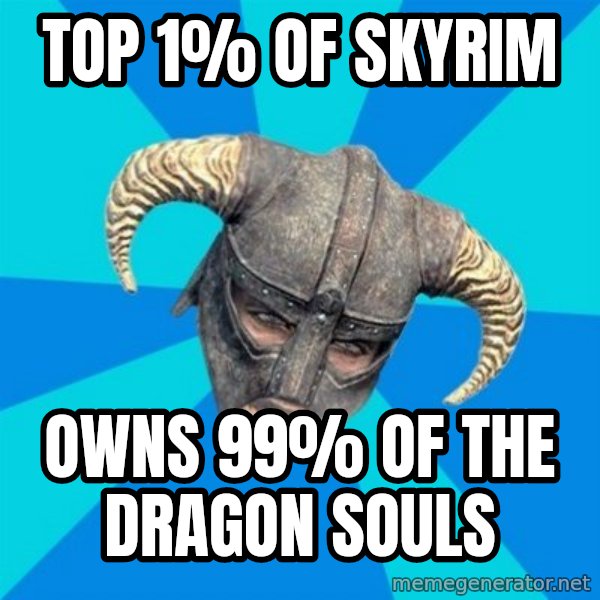 skyrim stan meme: Top 1% of Skyrim / owns 99% of the dragon souls