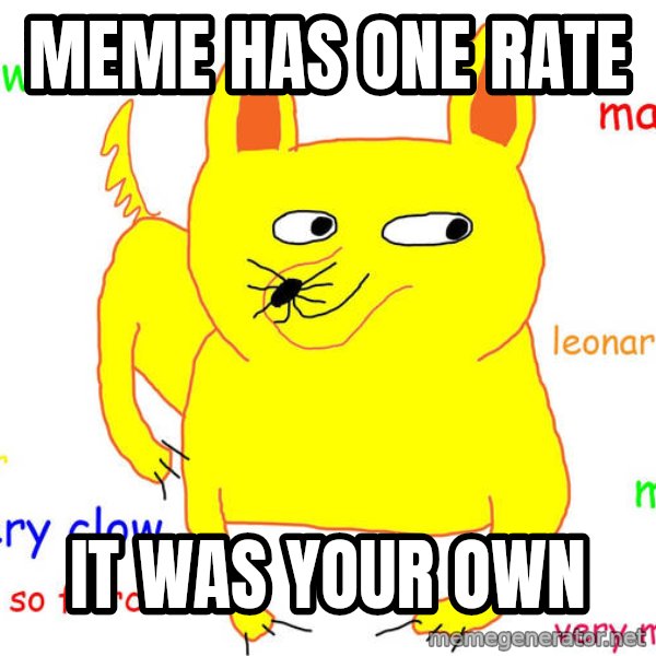 Forever Alone meme: MEME has one rate / It was your own