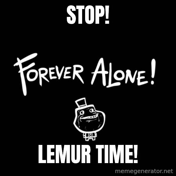 Chill Out Lemur meme: Stop! / Lemur time!