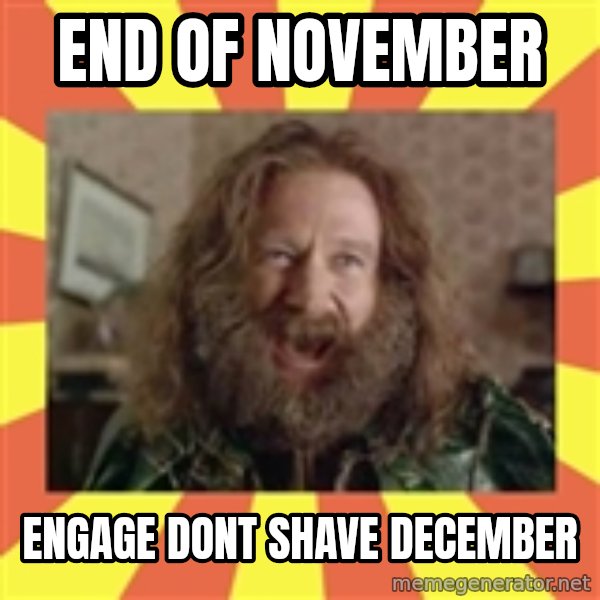 Robin Williams meme: end of november / engage dont shave december