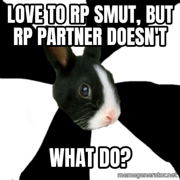 Roleplaying Rabbit meme: love to rp smut, but rp partner doesn't / WHAT DO?
