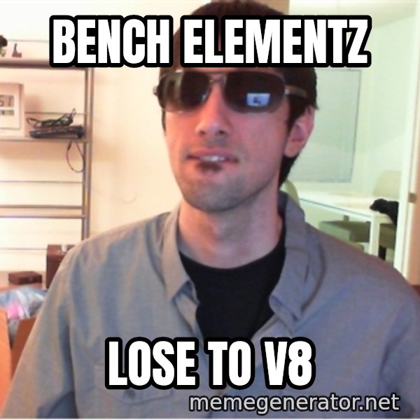 Hotshotgg meme: bENCH ELEMENTZ / LOSE TO V8