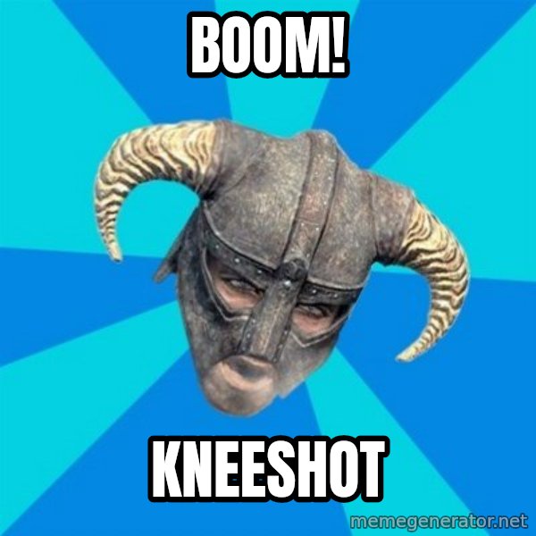 skyrim stan meme: boom! / Kneeshot
