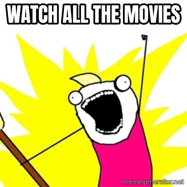 x all of the y meme: Watch ALL THE MOVIES