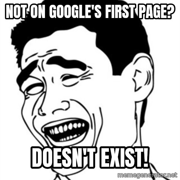 Yao Ming meme: Not on google's first page? / doesn't exist!