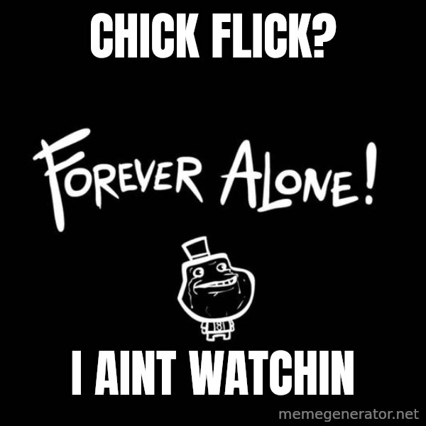 Chill Out Lemur meme: chick flick? / i aint watchin