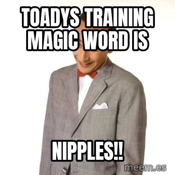 Pee Wee Approves meme: Toadys Training Magic Word is / Nipples!!