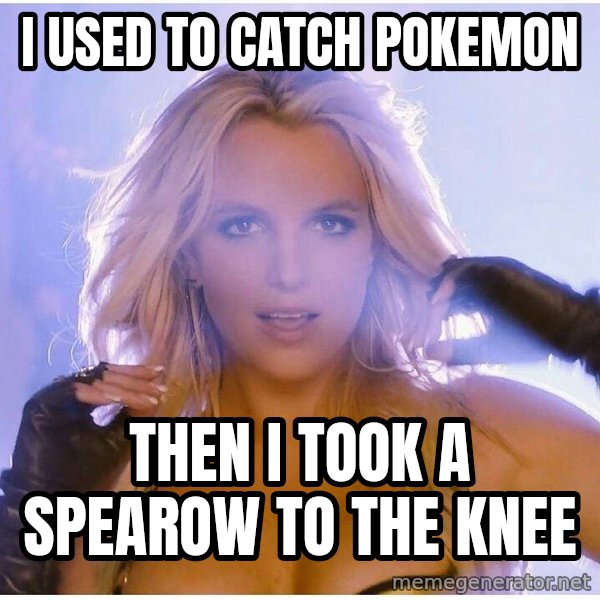 Professor Oak meme: I used to catch pokemon / then i took a spearow to the knee