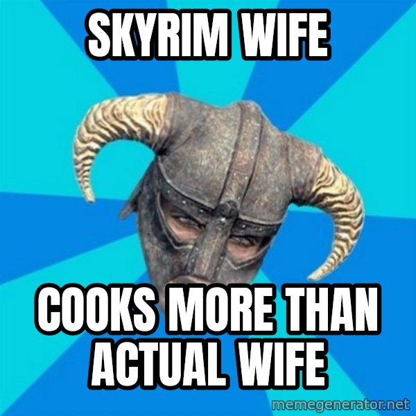 skyrim stan meme: SKYRIM WIFE / Cooks MOre than Actual wife