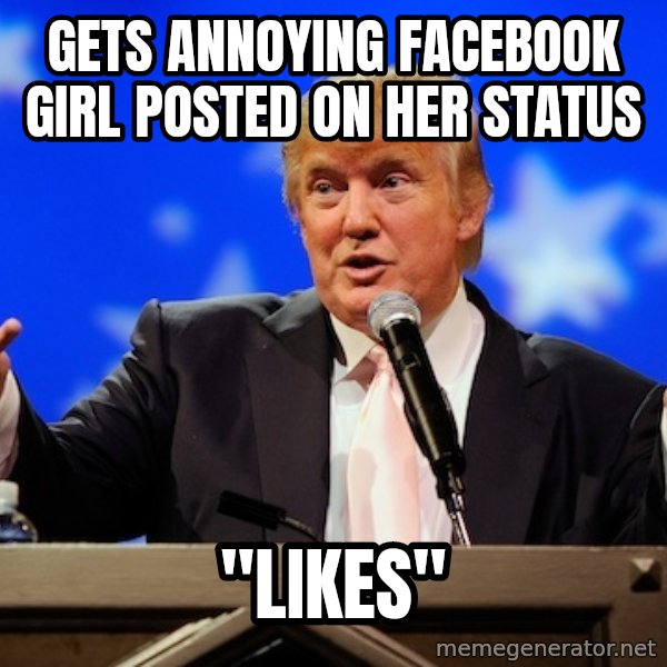 Annoying Facebook Girl meme: Gets annoying facebook girl posted on her status / "Likes"