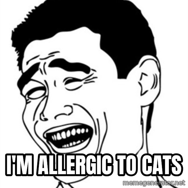 Yao Ming meme: I'm Allergic to cats