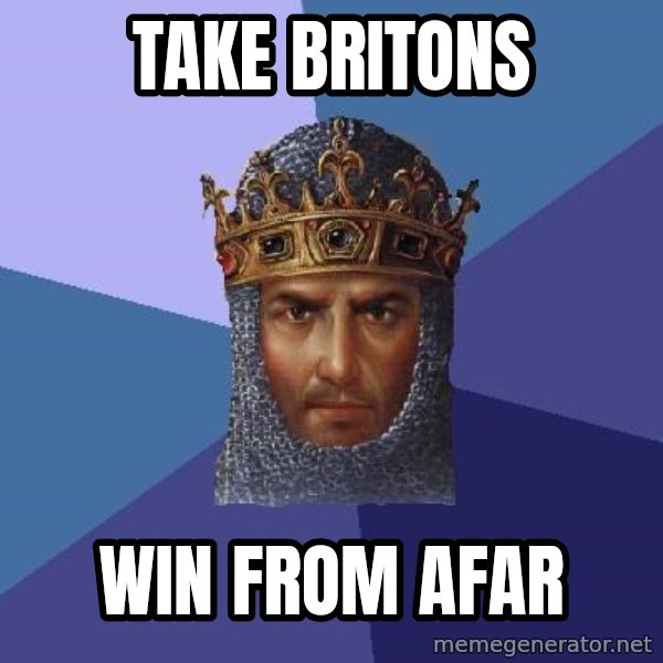 Age Of Empires meme: take britons / win from afar