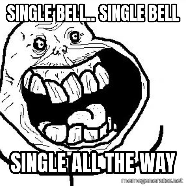 Happy Forever Alone meme: Single bell.. single bell / single all the way
