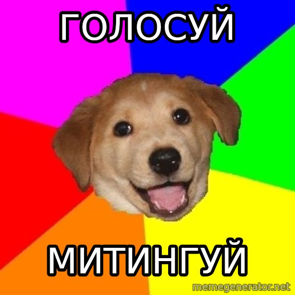 Advice Dog meme: Голосуй / Митингуй