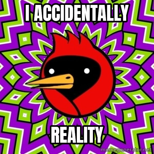 Omsk Crow meme: I ACCIDENTALLY / REALITY