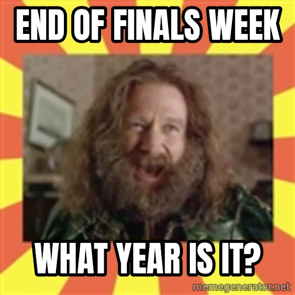 Robin Williams meme: End of finaLS WEEK / WHAT YEAR IS IT?
