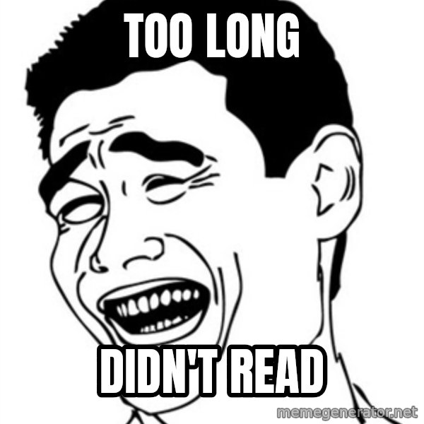 Yao Ming meme: TOO LONG / DIDN'T READ
