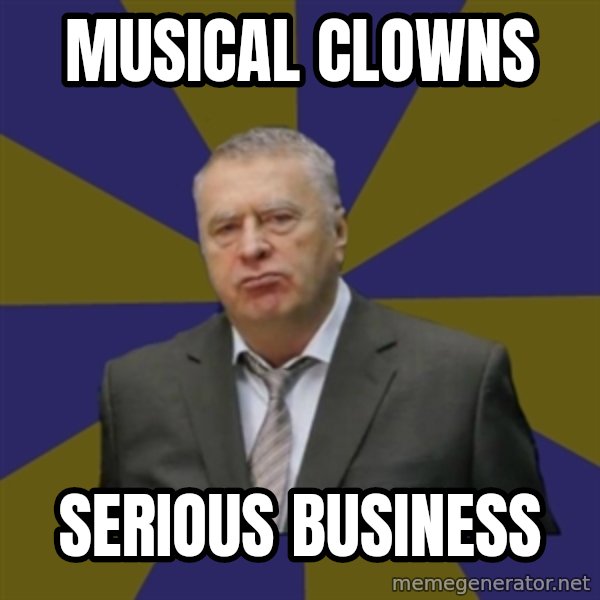 Vladimir Zhirinovsky meme: musical clowns / serious business