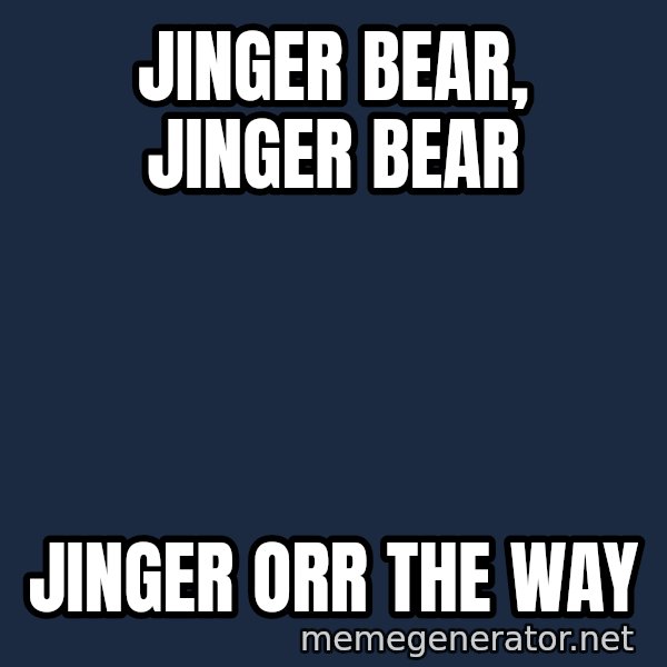 Aaron Tan The Angry Beng meme: jinger bear, jinger bear / jinger orr the way