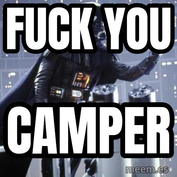 Darth Vader Shaking Fist meme: fuck you / camper