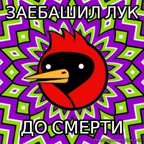 Omsk Crow meme: ЗАЕБАШИЛ ЛУК / ДО СМЕРТИ